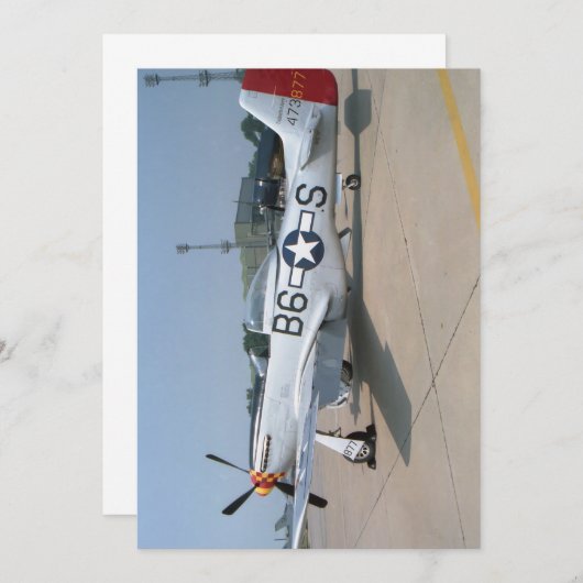 Mustang P-51D-Vliegtuig - platte kaart (Voorkant / Achterkant)