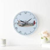 Mustang P-51D Vliegtuig Roman Wijzerplaat Grote Klok (Huis)
