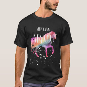 Mustang Paard Mama Galaxy Paard Meisje Ruiterij St T-shirt