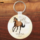 Mustang paard wild en gratis gepersonaliseerde gun sleutelhanger (Achterkant)