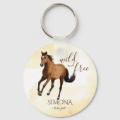 Mustang paard wild en gratis gepersonaliseerde gun sleutelhanger (Achterkant)