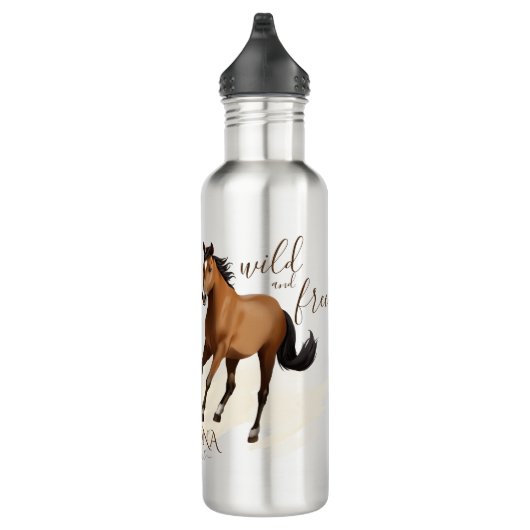 Mustang paard wild en vrij gepersonaliseerd paard waterfles  (Rechts)