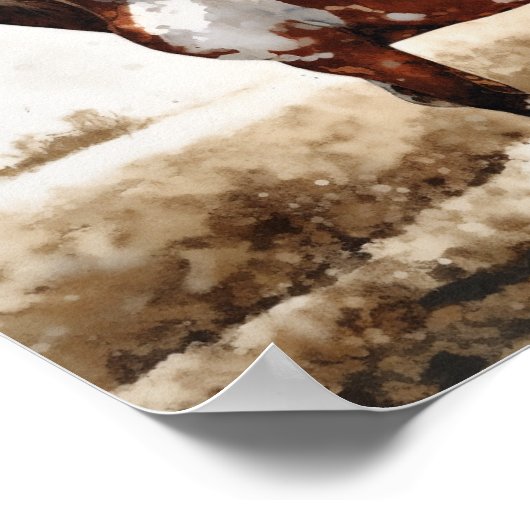 Mustang Paardenschilderij Poster (Hoek)