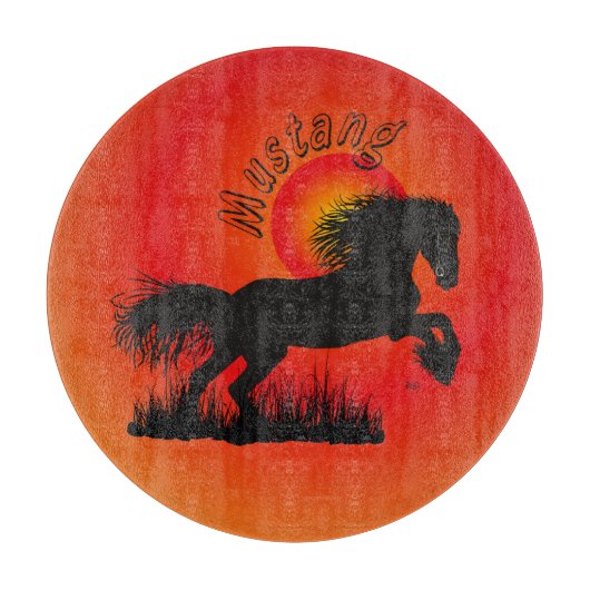 Mustang Pferdeliebhaber Glasbrett Snijplank (Voorkant)