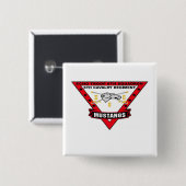Mustang Pin Vierkante Button 5,1 Cm (Voorkant /achterkant)