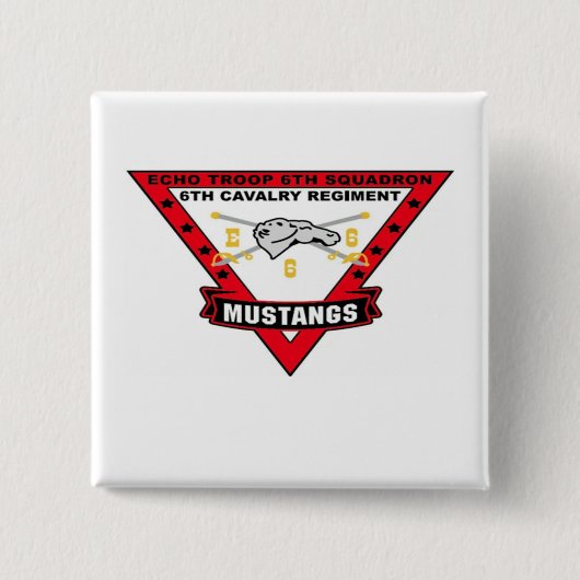 Mustang Pin Vierkante Button 5,1 Cm (Voorkant)