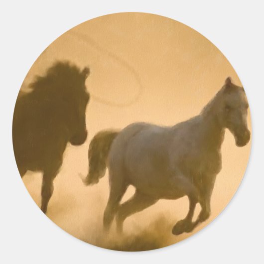 Mustang Roundup Ronde Sticker (Voorkant)