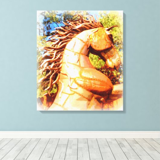 mustang stallion canvas afdruk (Insitu (Houten vloer))