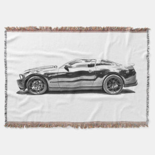 Mustang Throw Blanket Deken