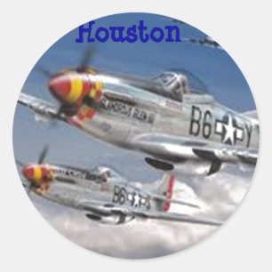 Mustang-Vliegtuig Ronde Sticker