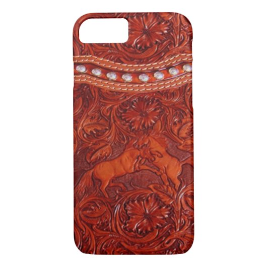 Mustang western leder iPhone 7 hoesje (Achterkant)