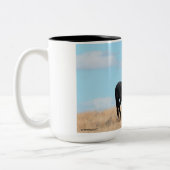 Mustang Wild Black Stallion en Cloud BeverageMug Tweekleurige Koffiemok (Links)