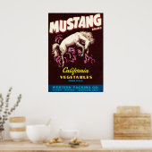 Mustang Wild Horse Guadalupe California Vegetables Poster (Keuken)