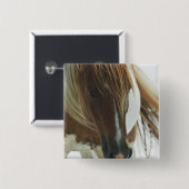 Mustang Wild Horse Square Pin Vierkante Button 5,1 Cm (Voorkant /achterkant)