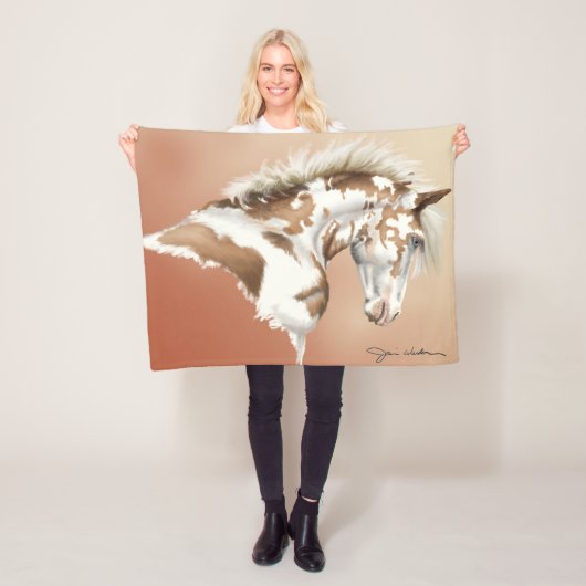 Mustang Wild, kleine tot grote fleece deken (In situ)