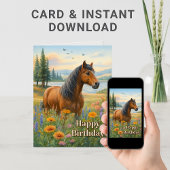 Mustangpaard Verjaardagkaart Paardenliefhebber Kaart