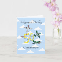Mustangs 50e (Blue Sky) Verjaardag Kaart