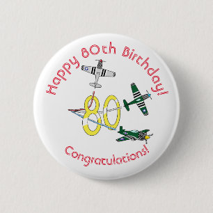 Mustangs 80ste verjaardagsbadge ronde button 5,7 cm