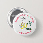 Mustangs 80ste verjaardagsbadge ronde button 5,7 cm (Voorkant /achterkant)