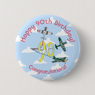 Mustangs 90ste verjaardag (Blauwe Lucht) Badge Ronde Button 5,7 Cm
