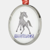 Mustangs Mascot Metalen Ornament (Links)