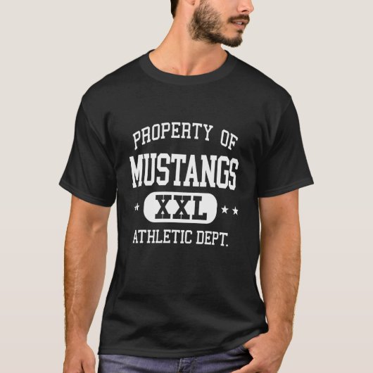 Mustangs Retro Athletic Property Dept T-shirt (Voorkant)