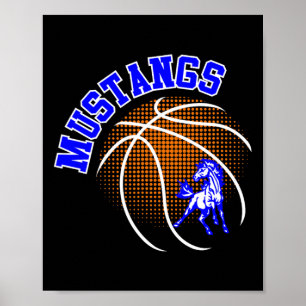 Mustangs Schets Mustang Pride School Spirit Mascot Poster