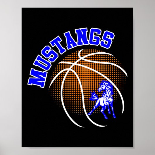 Mustangs Schets Mustang Pride School Spirit Mascot Poster (Voorkant)