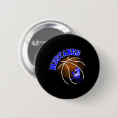 Mustangs Sketll Mustang Pride School Spirit Mascot Ronde Button 5,7 Cm (Voorkant /achterkant)
