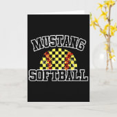 Mustangs Softll Moeder Mustangs School Spirit Spor Kaart (Gele Bloem)
