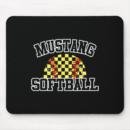 Mustangs Softll Moeder Mustangs School Spirit Spor Muismat (Voorkant)