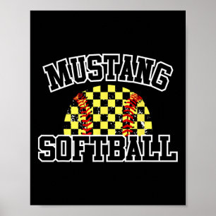 Mustangs Softll Moeder Mustangs School Spirit Spor Poster