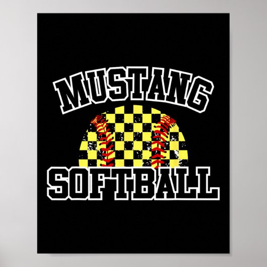Mustangs Softll Moeder Mustangs School Spirit Spor Poster (Voorkant)