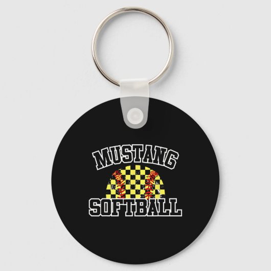 Mustangs Softll Moeder Mustangs School Spirit Spor Sleutelhanger (Voorkant)
