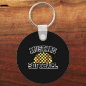 Mustangs Softll Moeder Mustangs School Spirit Spor Sleutelhanger (Voorkant)