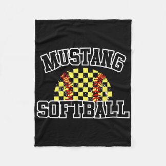 Mustangs Softll Mom Mustangs School Spirit Sports Fleece Deken