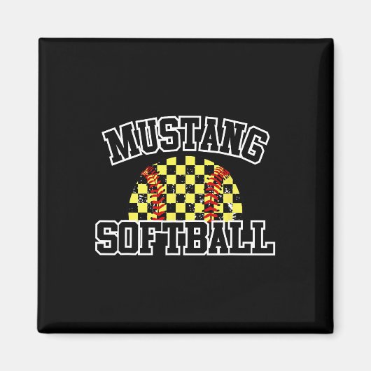 Mustangs Softll Mom Mustangs School Spirit Sports  Magneet (Voorkant)