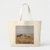 Mustangs van Sand Wash Basin Grote Tote Bag (Voorkant)