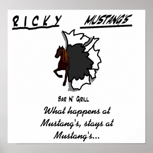 Mustangshirtfront, Wat gebeurt er bij Mustang? Poster (Voorkant)