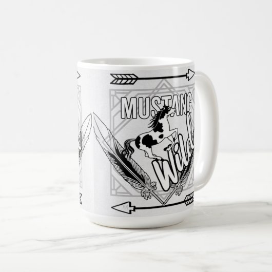 MustangWild die Pinto Drinkware runnen Koffiemok (Voorkant rechts)