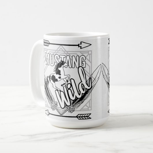 MustangWild die Pinto Drinkware runnen Koffiemok (Voorkant links)