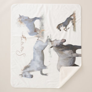 MustangWild Stallion Survivor Sherpa Blanket Sherpa Deken