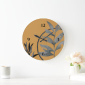 Mustard Black en Gray Artistic Waterverf Botanical Grote Klok (Huis)