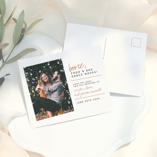 Mustard Booze Food & Bad Dance Moves Sparen de Dat Briefkaart