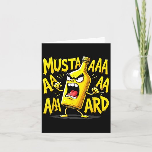 Mustard Bottle Scream Funny Condiment Rap Humor  Kaart (Voorkant)