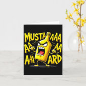 Mustard Bottle Scream Funny Condiment Rap Humor  Kaart (Gele Bloem)