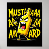Mustard Bottle Scream Funny Condiment Rap Humor Poster (Voorkant)