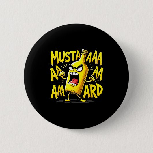 Mustard Bottle Scream Funny Condiment Rap Humor  Ronde Button 5,7 Cm (Voorkant)