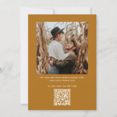 Mustard Brown Elegant Fall Wedding | Photo & QR Kaart (Achterkant)