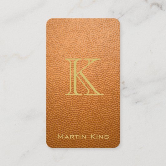 Mustard Brown Mock Leather iPhone Style Visitekaartje (Voorkant)